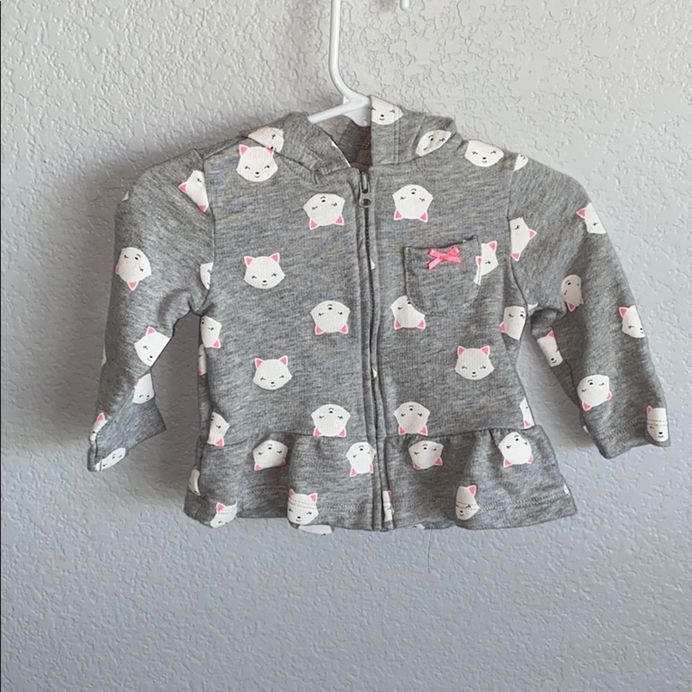 Gray sweater, zip up